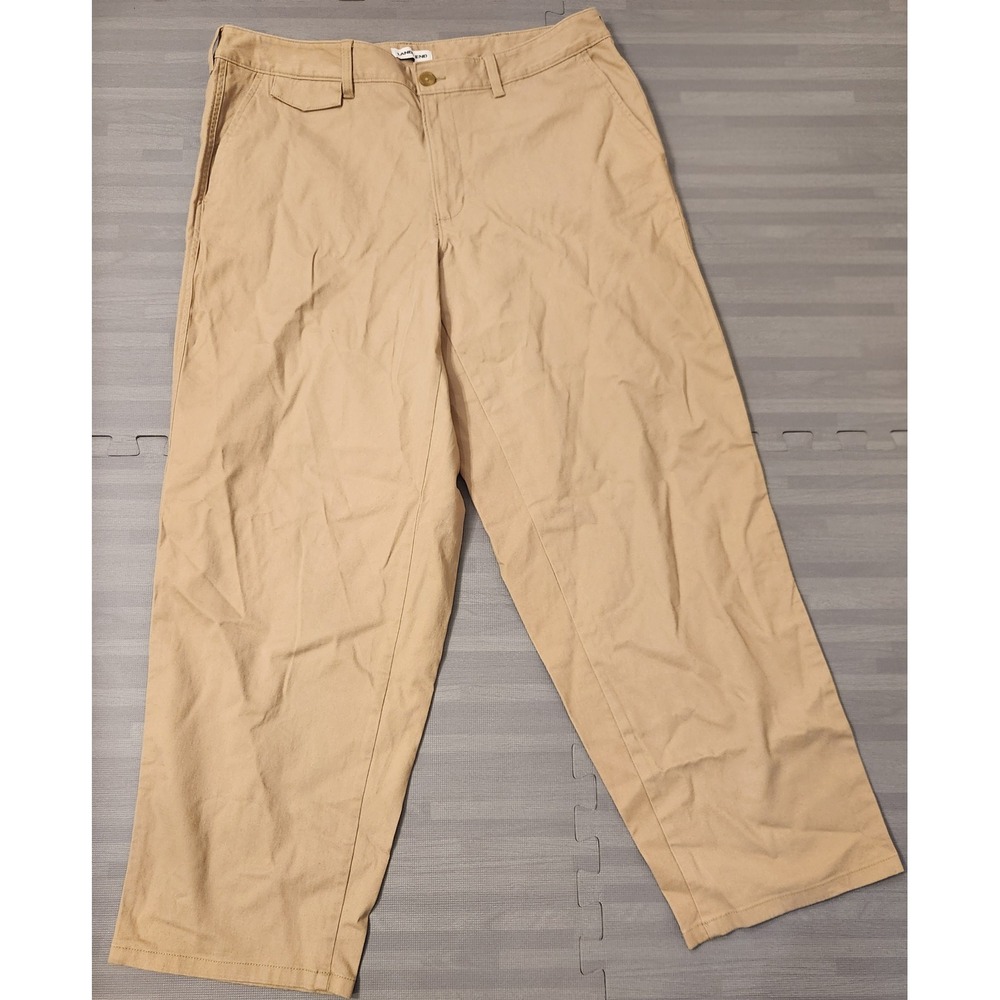 Lands End Khaki Chino Pants Womens 16W Tan Straight Leg Cotton Twill Casual